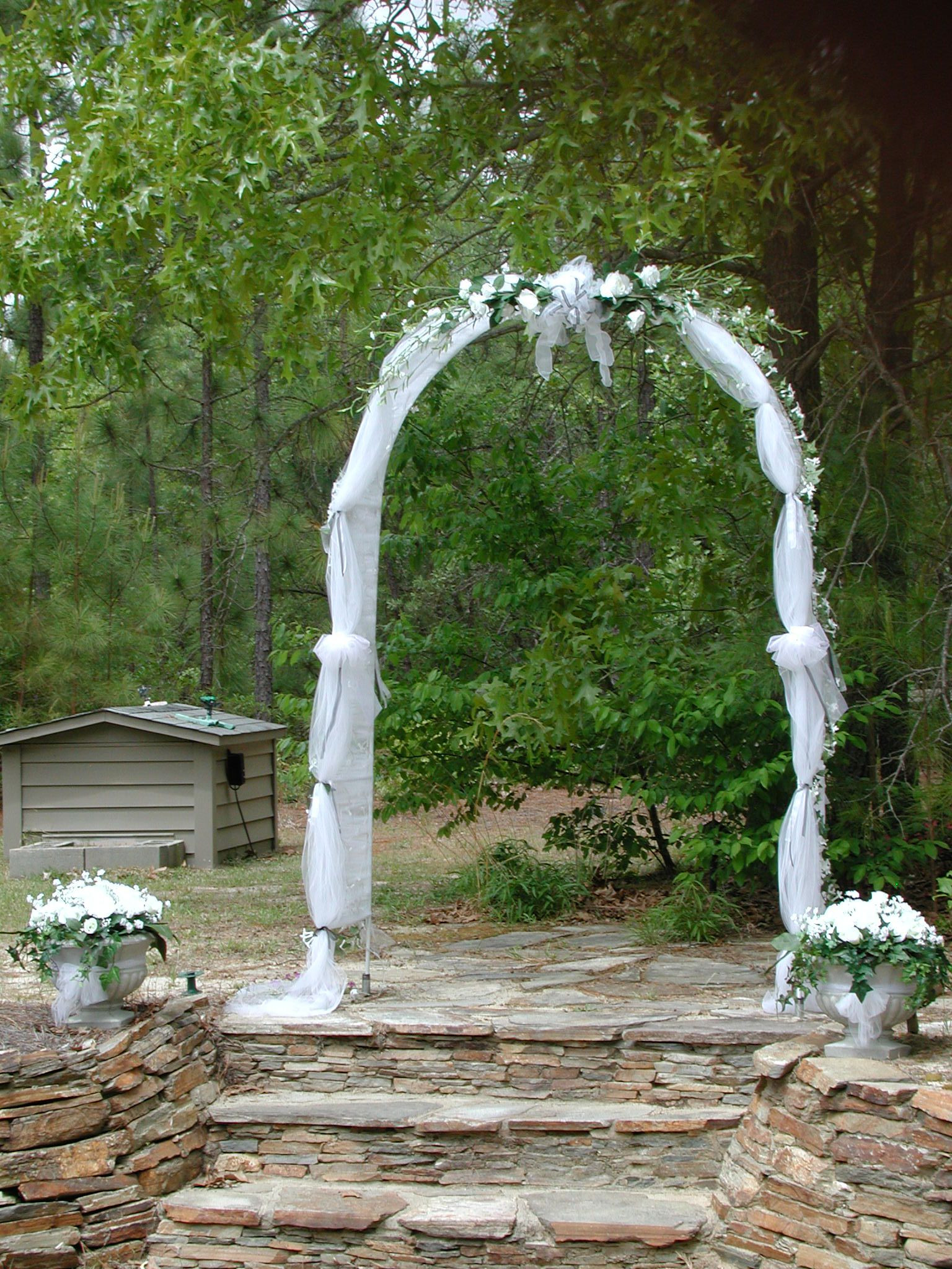 How To Decorate A Wedding Arch With Fabric
 wedding arch with fabric draping maybe with something