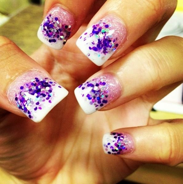 How To Do Glitter Acrylic Nails
 Acrylic nails with purple glitter