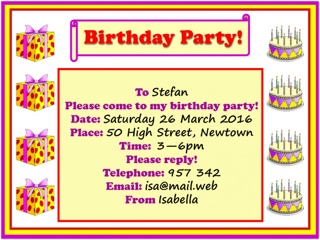 How To Write A Birthday Invitation
 Birthday party invitation LearnEnglish Kids