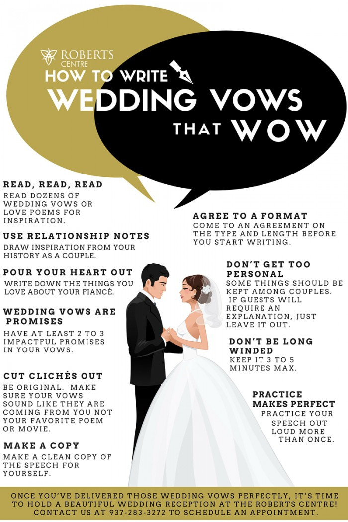 How To Write A Wedding Vow
 Wedding Vows that Wow Roberts Centre