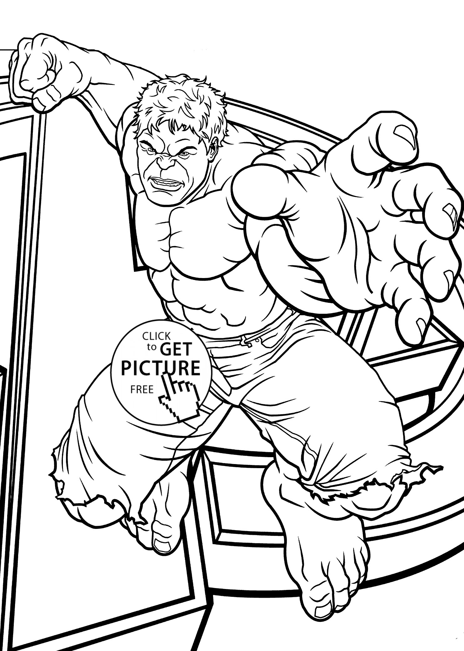 Hulk Coloring Pages For Kids
 Hulk jumps coloring pages for kids printable free