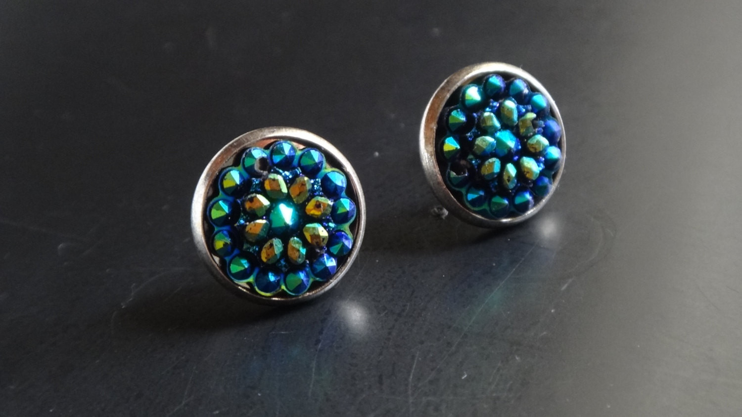 I Like The Way Your Sparkling Earrings Lay
 Sparkling blue stone Stud earrings