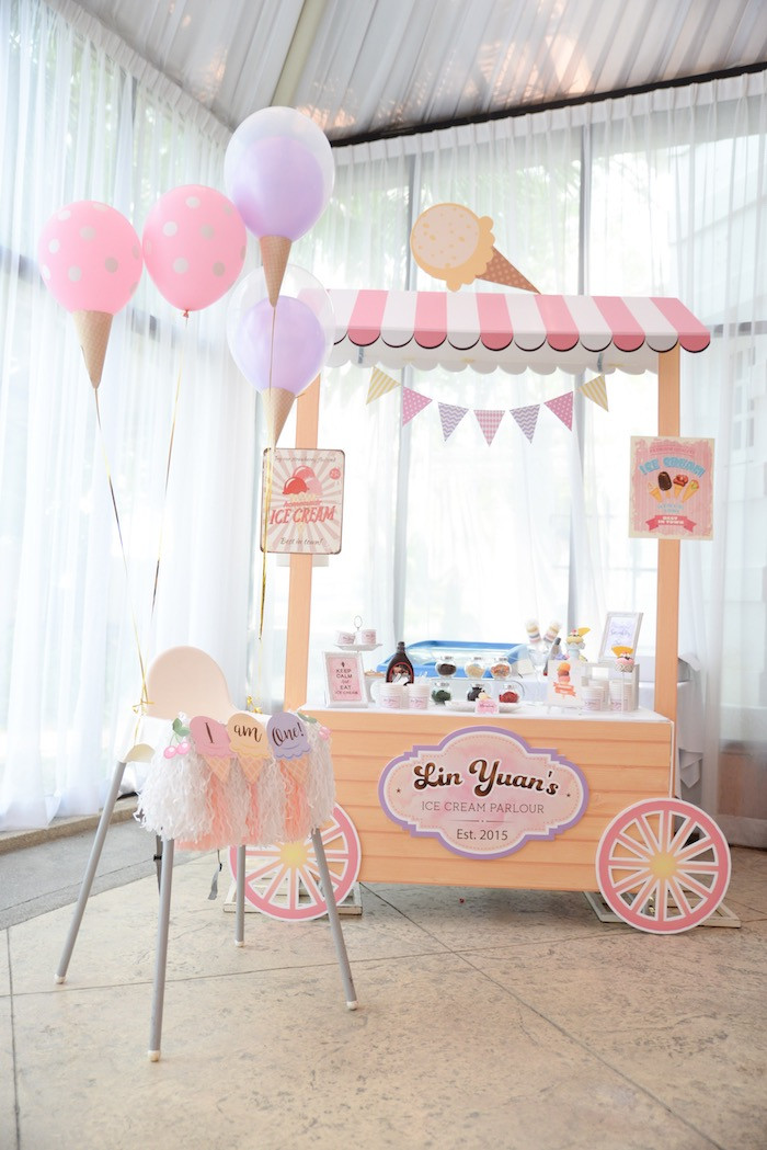 Ice Cream Bar Ideas For Birthday Party
 Kara s Party Ideas Ice Cream Parlor Birthday
