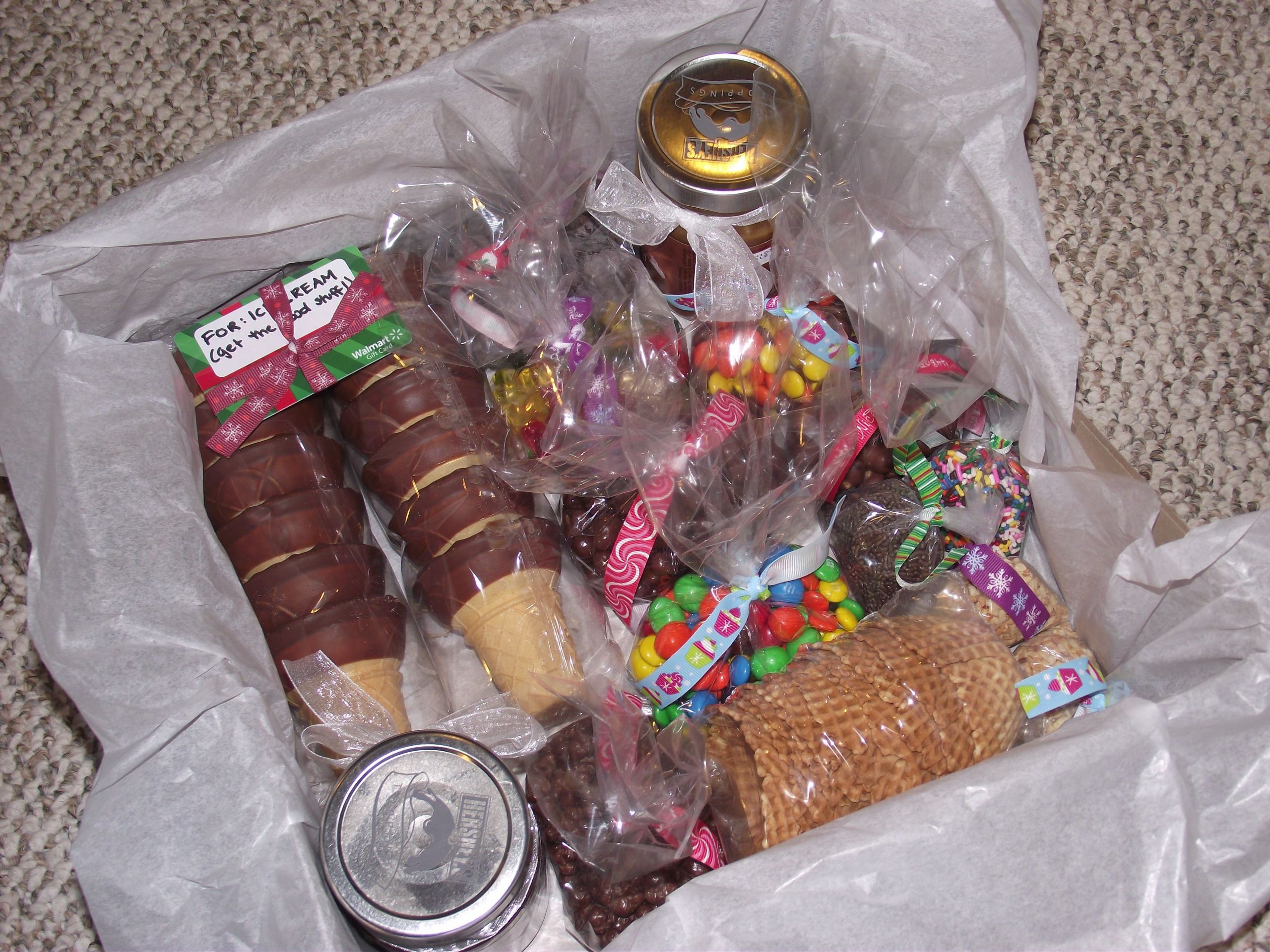 Ice Cream Gift Basket Ideas
 Ice cream sundae t basket did this for the adult t