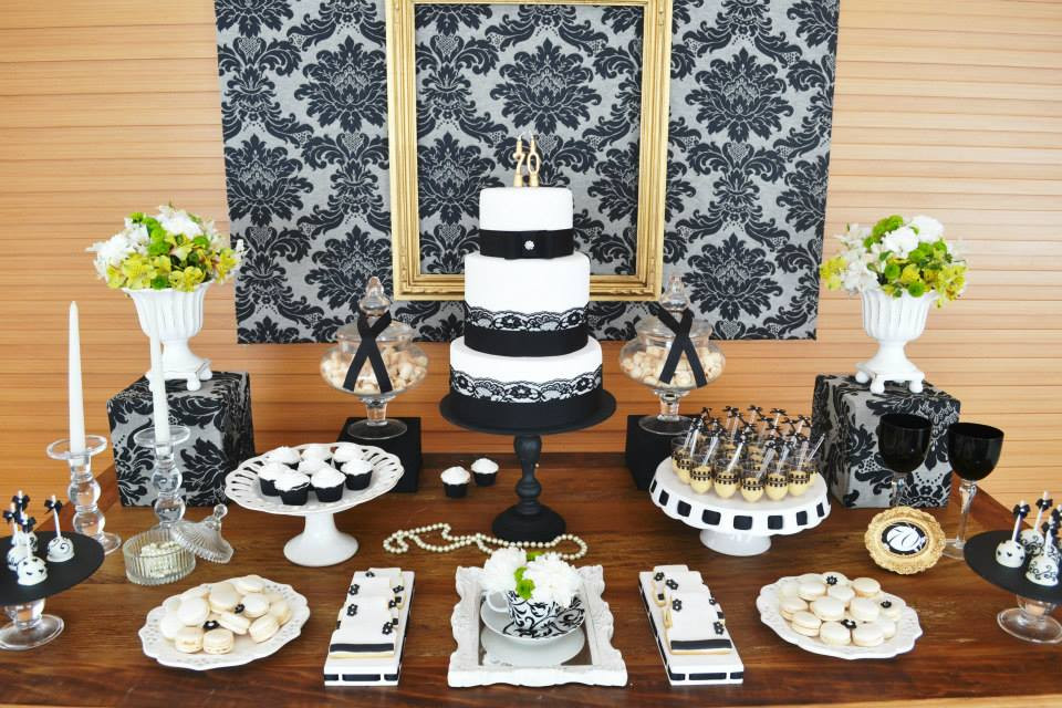 Ideas For 70Th Birthday Party
 Birthday Party Ideas & Shops — Gold & Black Damask 70th