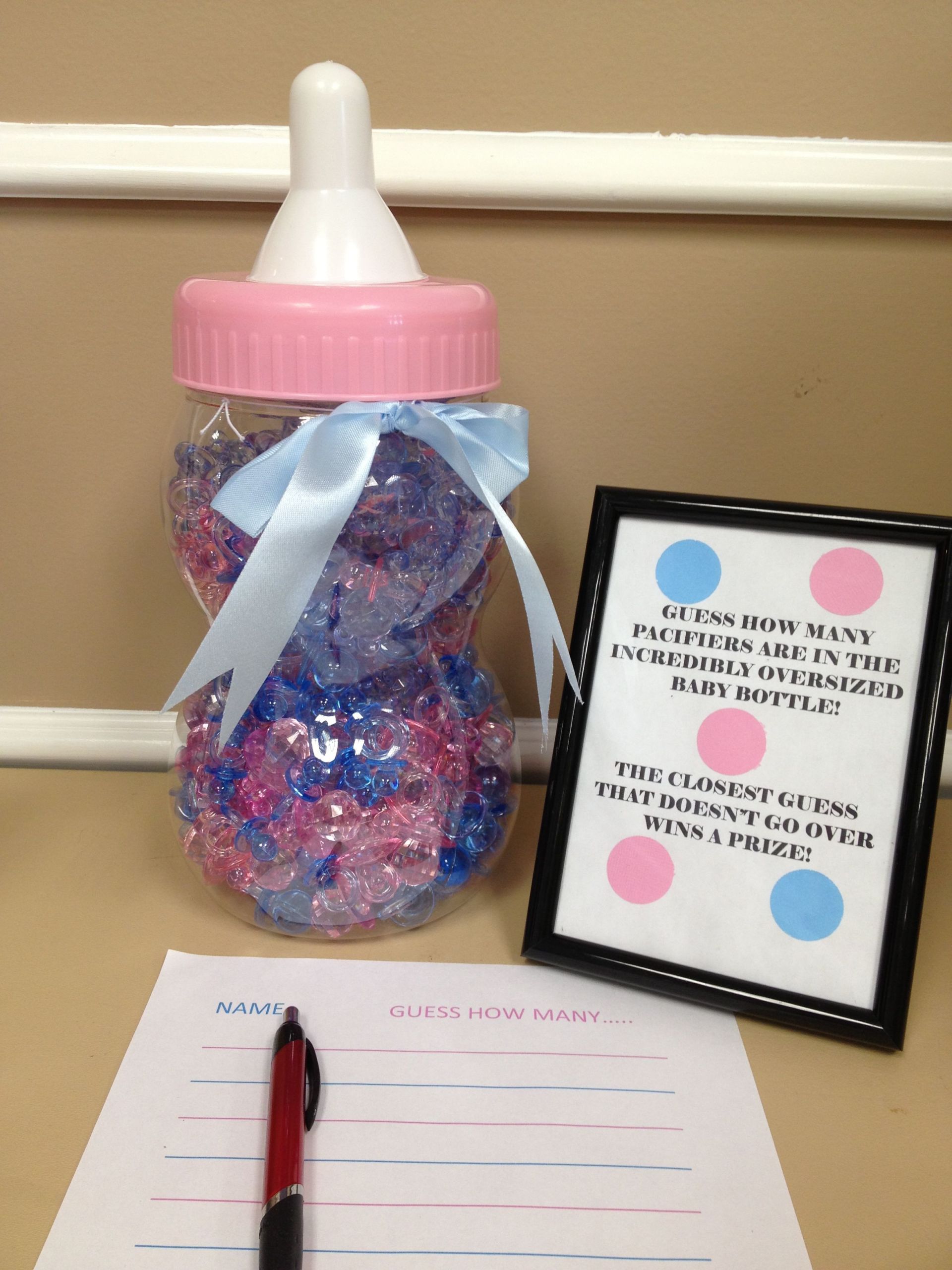 Ideas For A Gender Reveal Party Games
 Gender reveal party game ess the amount in the bottle