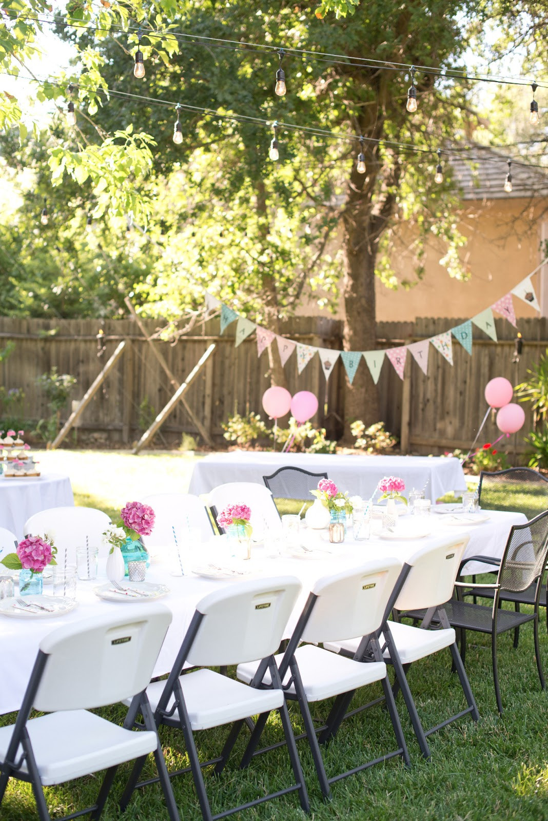 Ideas For Backyard Birthday Party
 Domestic Fashionista Backyard Birthday Fun Pink