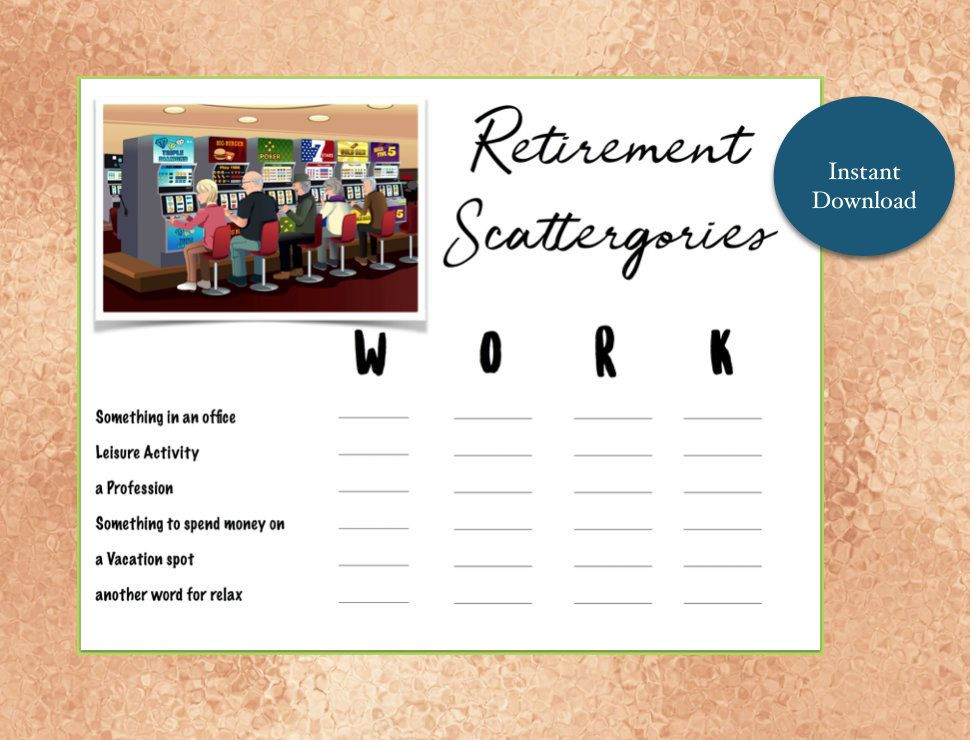 Ideas For Retirement Party Games
 Retirement Party Game Scattergories Game Instant