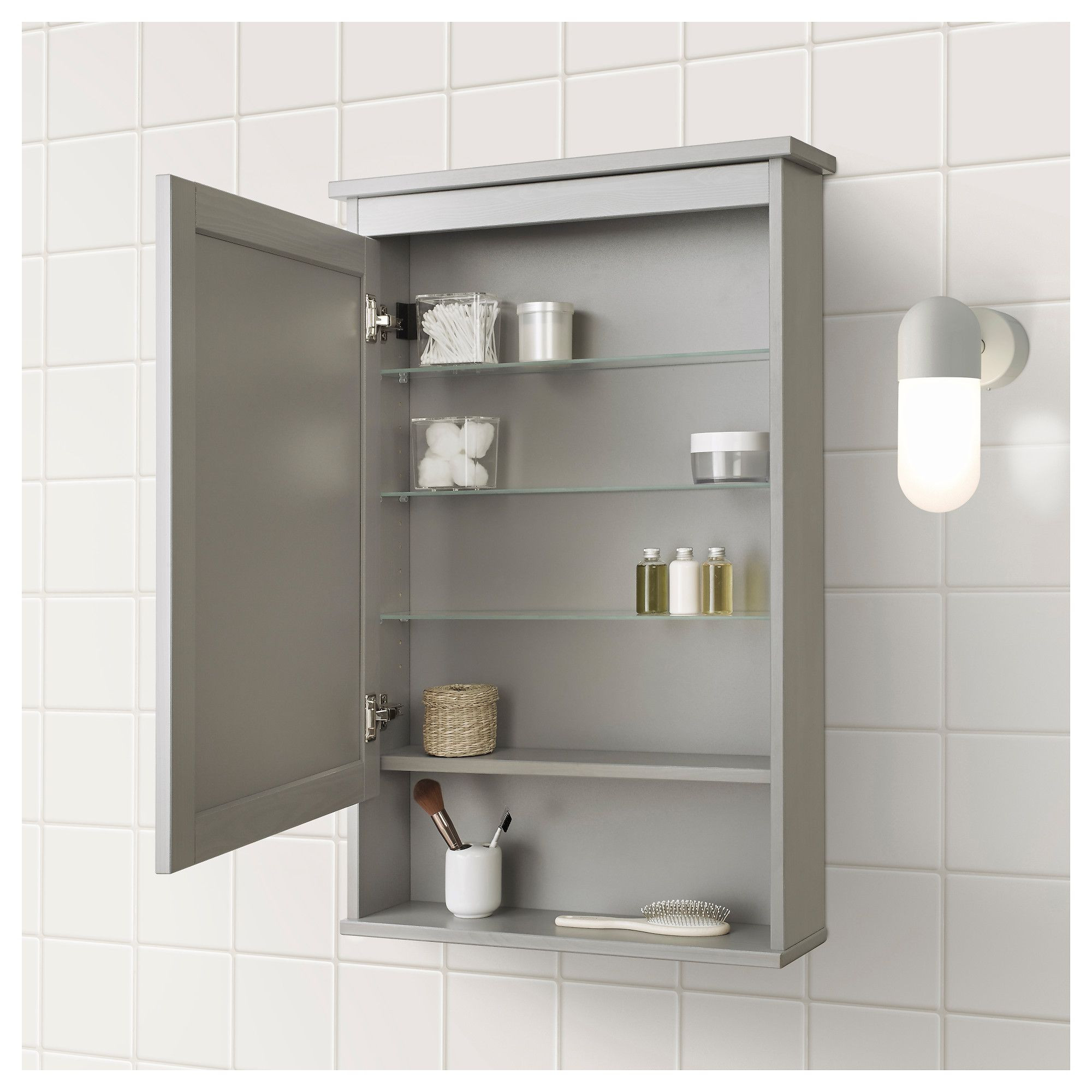 Ikea Bathroom Mirror Cabinet
 HEMNES Mirror cabinet with 1 door gray