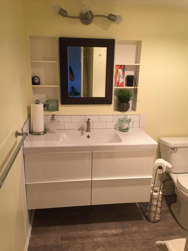 Ikea Kitchen Cabinets In Bathroom
 IKEA Sektion Kitchen Cabinets as Bathroom Vanities Easy