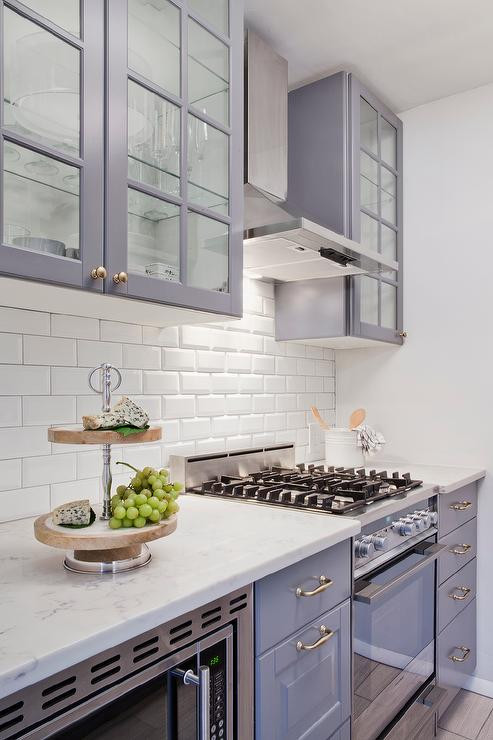 Ikea Kitchen Tiles
 Gray Ikea Kitchen Cabinets with White Beveled Subway Tile
