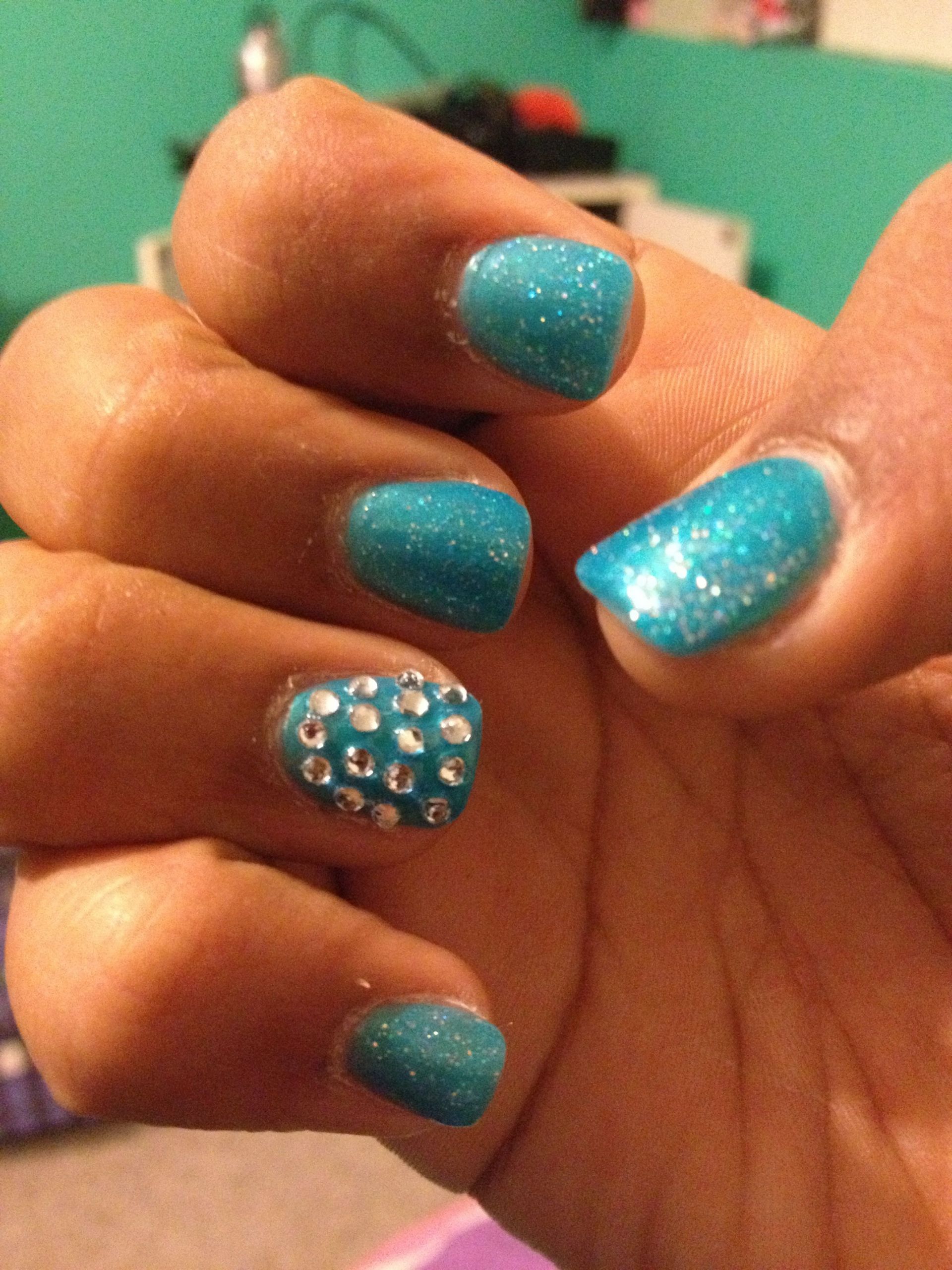 Images Of Pretty Nails
 Nails acrylics accent nail rhinestones pretty cute