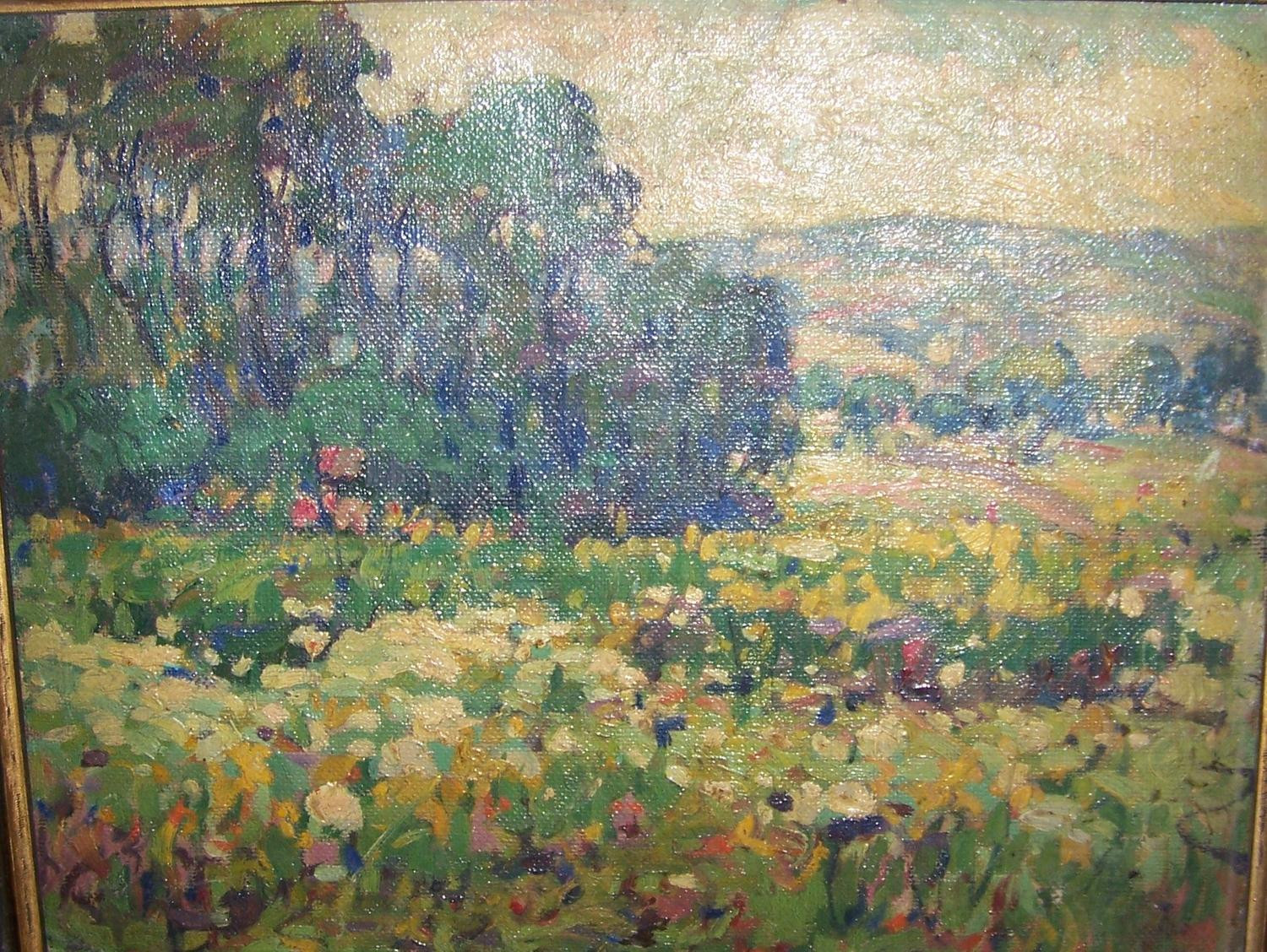 Impressionist Landscape Painting
 Antique Vintage Impressionist Landscape oil on canvas