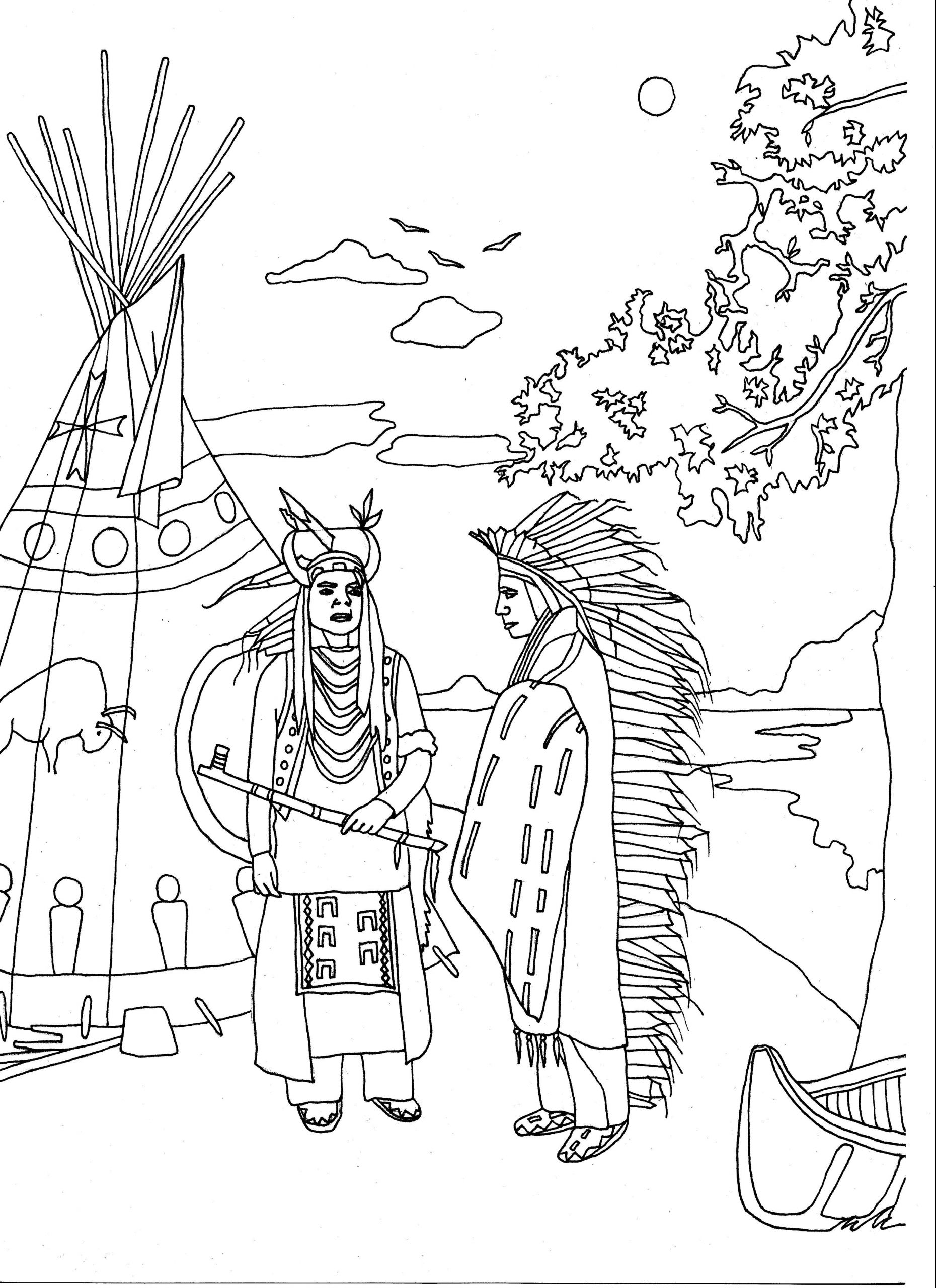 Indian Coloring Pages For Adults
 Two native americans Native American Adult Coloring Pages
