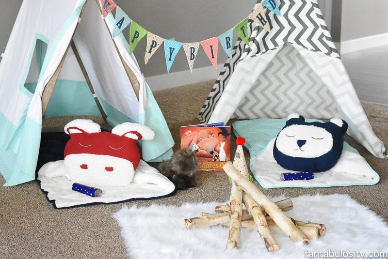 Indoor Camping Ideas For Adults
 Camping Birthday Party Ideas for Indoors Fantabulosity