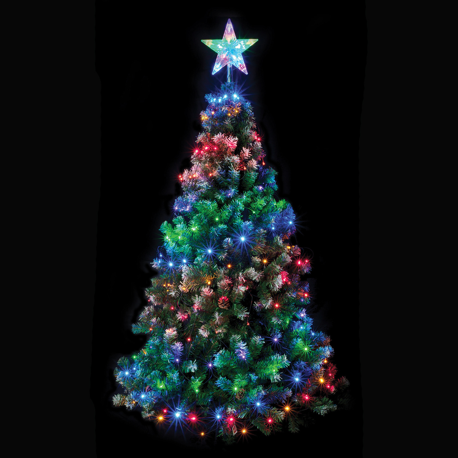 Indoor Led Christmas Tree Lights
 Christmas Tree Net Light With Star Multi Coloured Chasing