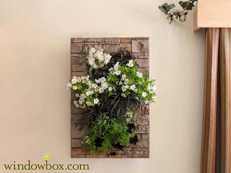 Indoor Living Wall Systems
 Indoor Living Wall Kit with Modern Frame Stacked Stone