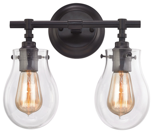 Industrial Bathroom Lighting
 Jaelyn 2 Light Vanity Oil Rubbed Bronze Industrial