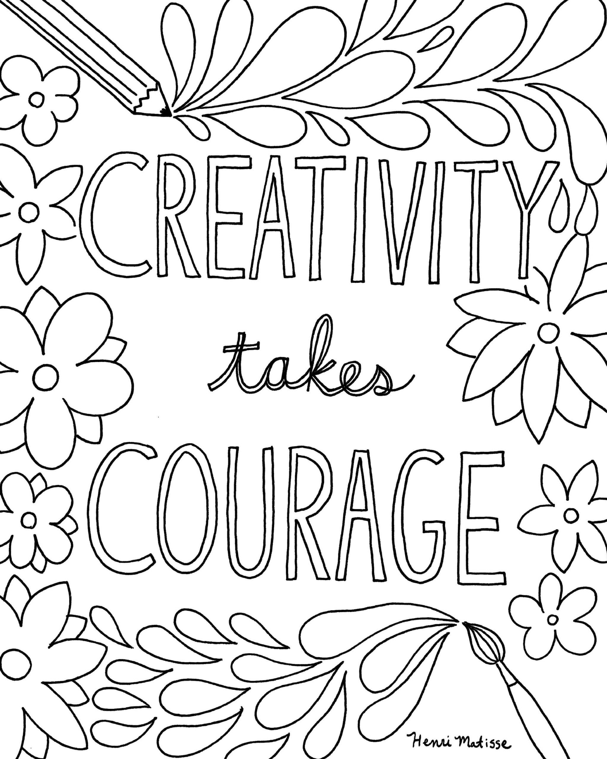 Inspirational Coloring Pages For Kids
 Free Printable Quote Coloring Pages for Grown Ups