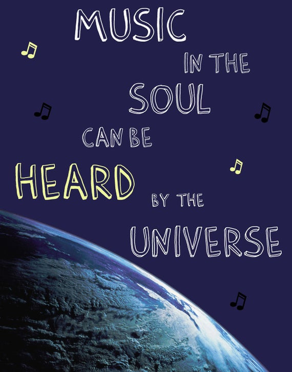 Inspirational Quotes Music
 Inspirational QUOTES Word Art POSTER Music In The Soul Can