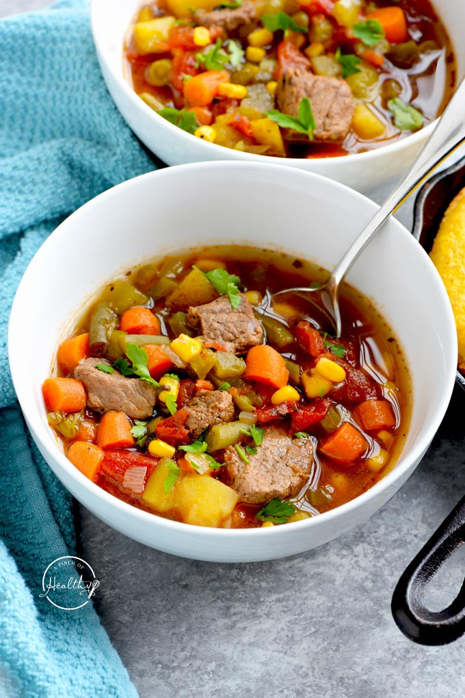 Instant Pot Beef Soup Recipes
 Instant Pot Ve able Beef Soup A Pinch of Healthy