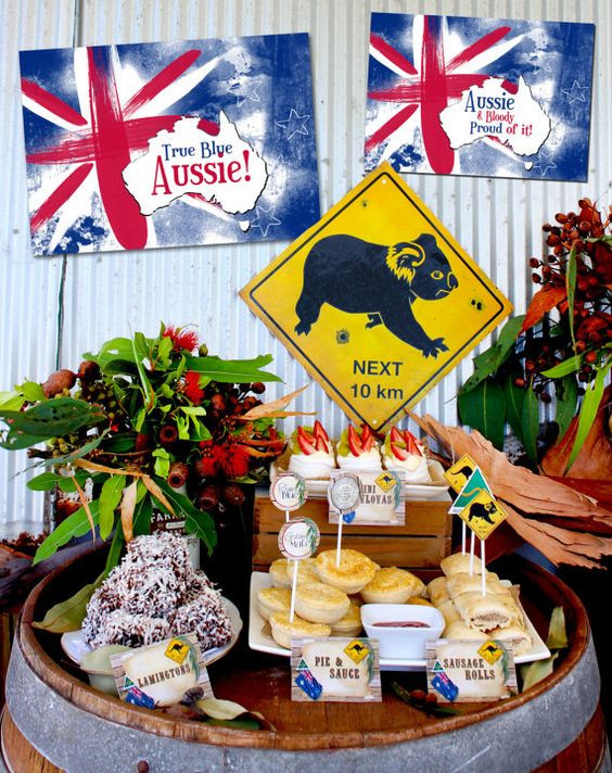 International Dinner Party Ideas
 Australia Day Poster Pack INSTANT DOWNLOAD Aussie