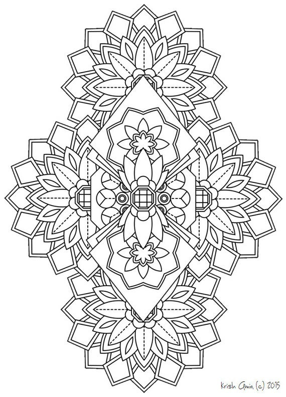Intricate Coloring Pages For Kids
 Printable Intricate Mandala Coloring Pages by KrishTheBrand