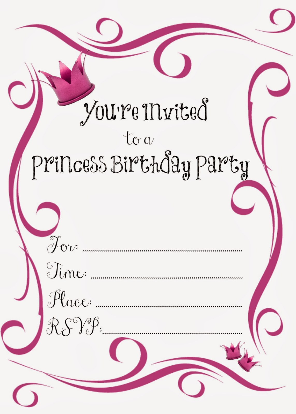 Invitation Birthday Party
 Free Birthday Party Invitations for Girl – FREE Printable