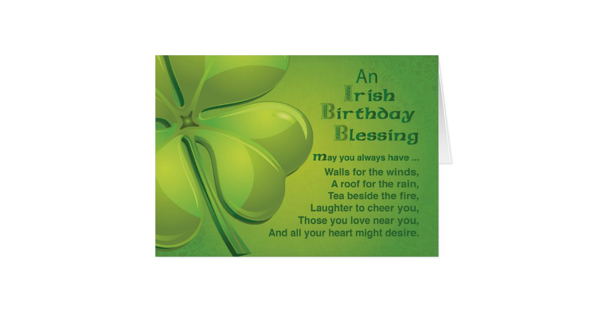 Irish Birthday Wishes
 Irish Birthday Blessing Wish Card