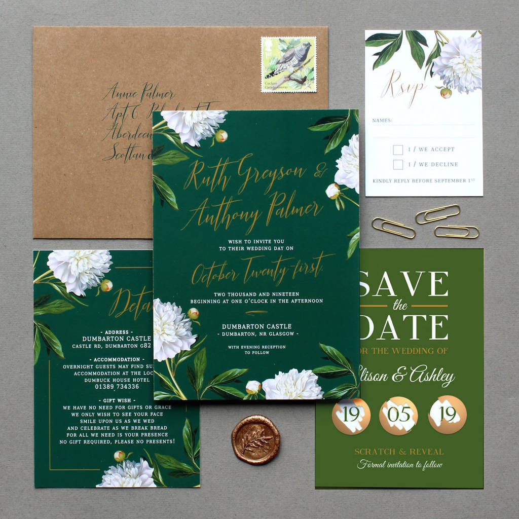 Irish Wedding Invitations
 irish greenery wedding invitation suite by vanilla retro