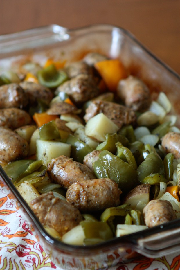 Italian Turkey Sausage
 sausage potatoes and peppers