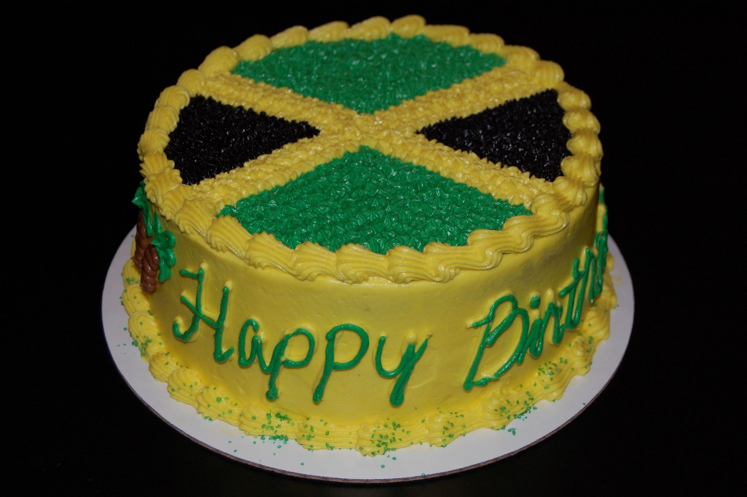 Jamaican Birthday Cake
 Jamaican Flag Birthday Cake cakepins