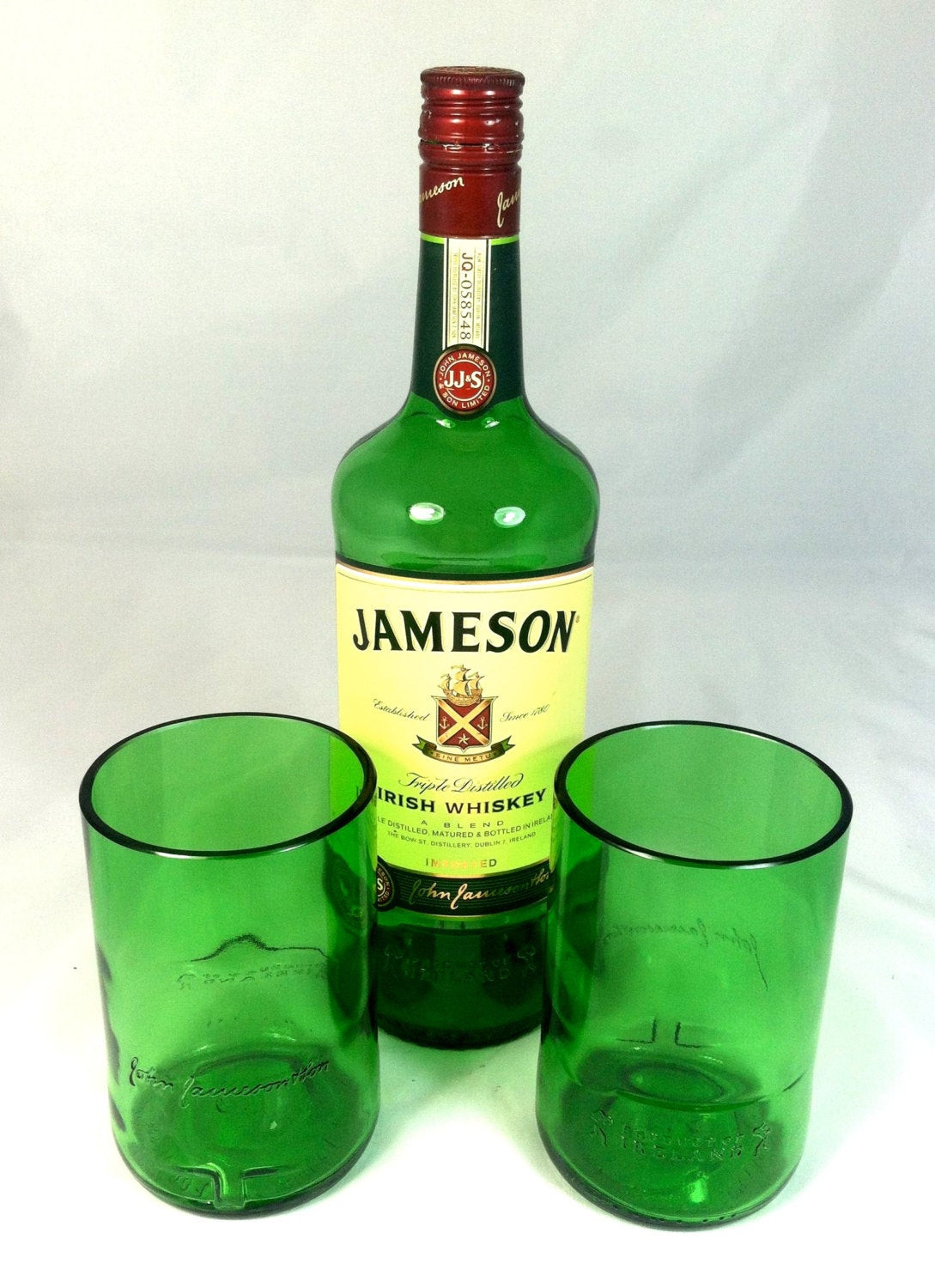 Jameson Whiskey Drinks
 Jameson Whiskey Bottle Rocks tumbler Green recycled cocktail