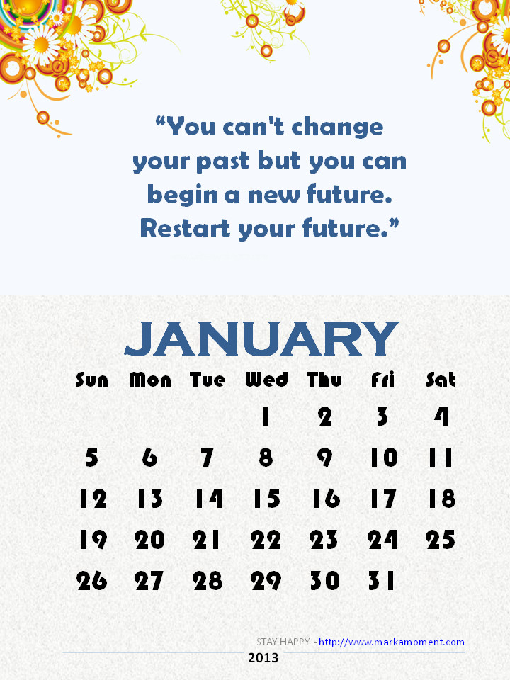 January Inspirational Quotes
 January 2014 Motivational Thoughts Calendar