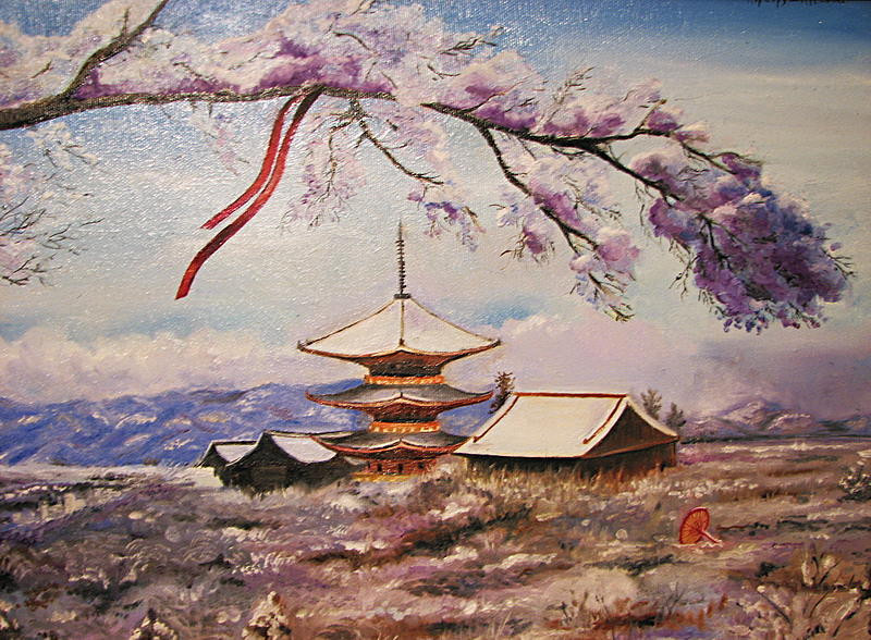 Japan Landscape Paintings
 Japanese landscape Painting by Kirill Danileiko