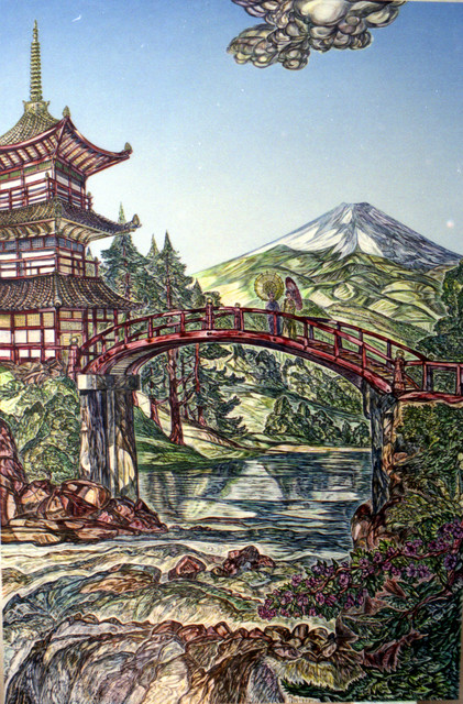 Japan Landscape Paintings
 Landscape A Japanese Theme Acrylic Painting By Austen