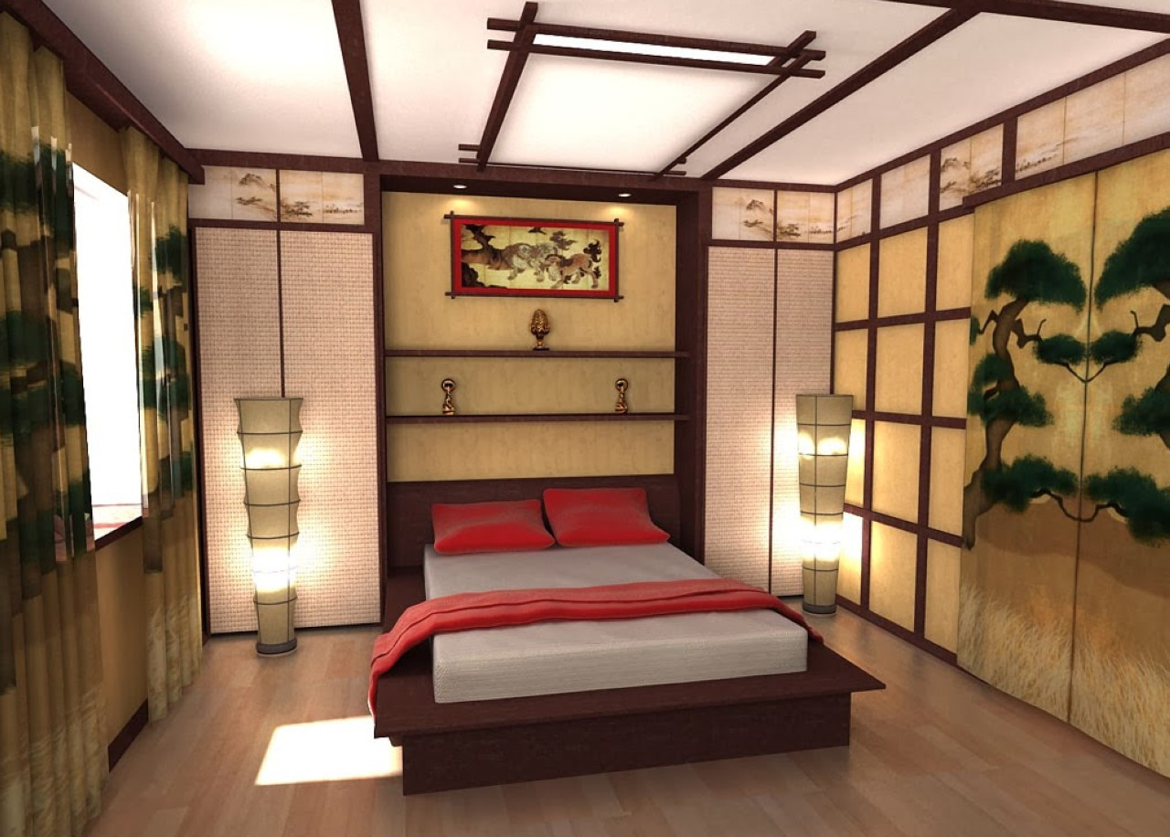 Japanese Bedroom Decor
 Bedroom in Japanese style