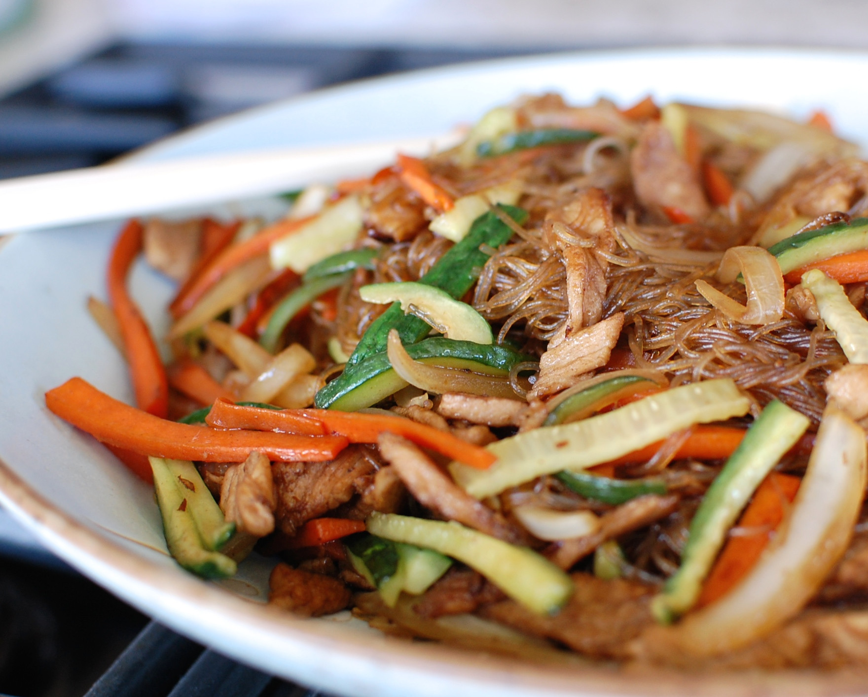Japanese Fried Noodles
 Harusame with Pork Japanese stir fried glass noodles with