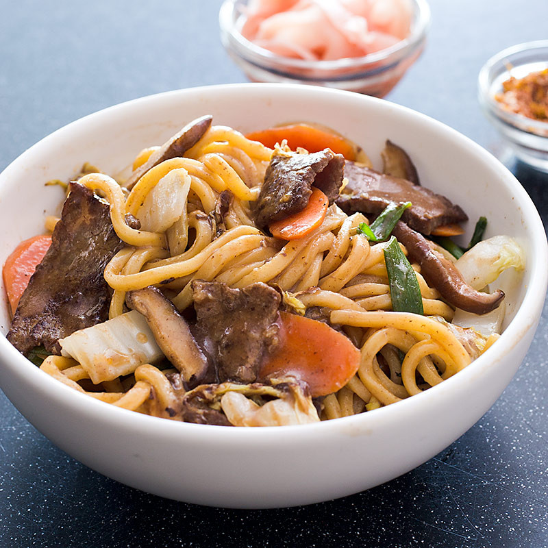 Japanese Fried Noodles
 Japanese Style Stir Fried Noodles with Beef