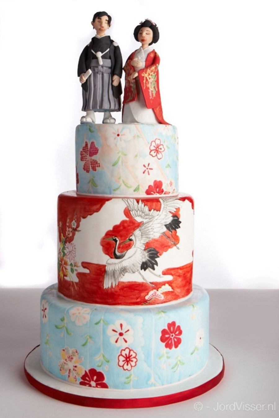 Japanese Themed Wedding
 Painted Japanese Wedding Cake CakeCentral