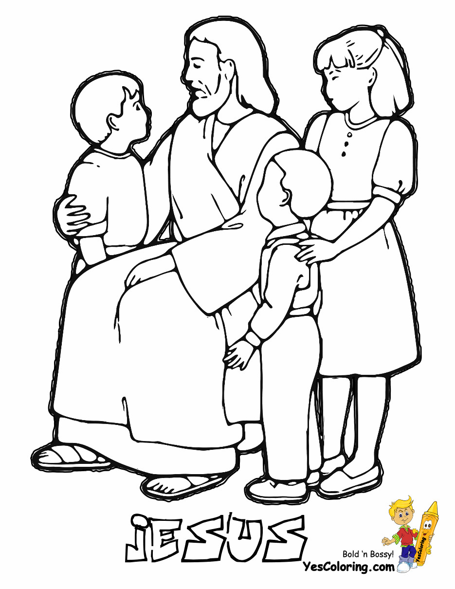 Jesus Children Coloring Page
 Glorious Jesus Coloring Bible Coloring