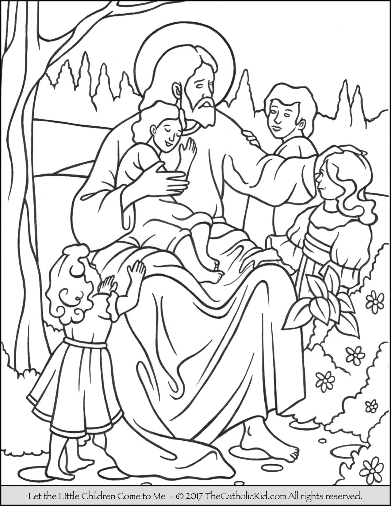 Jesus Children Coloring Page
 Jesus Let the Little Children e to Me Coloring Page