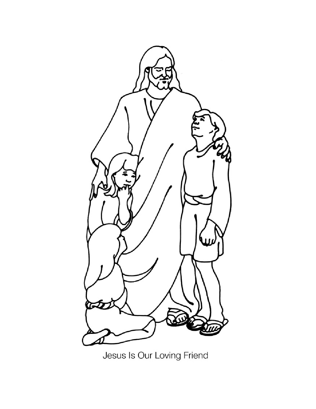 Jesus Children Coloring Page
 Jesus loves children coloring pages