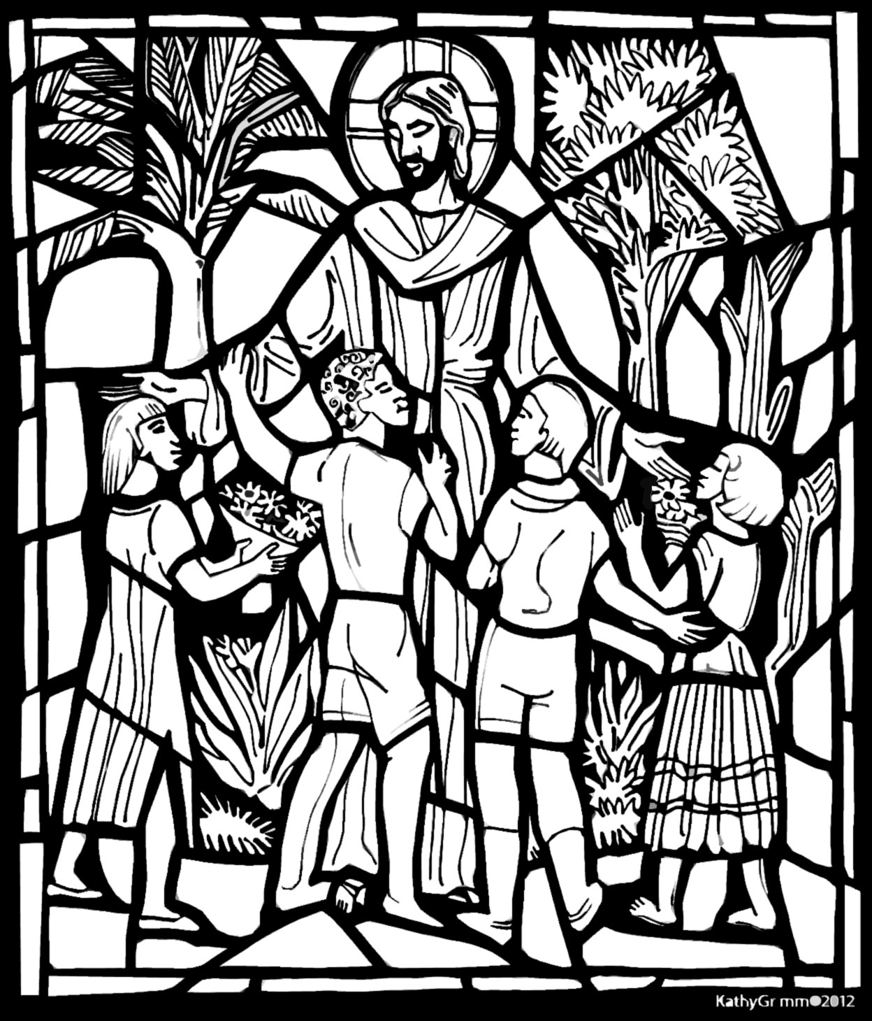 Jesus Children Coloring Page
 Jesus and The Children