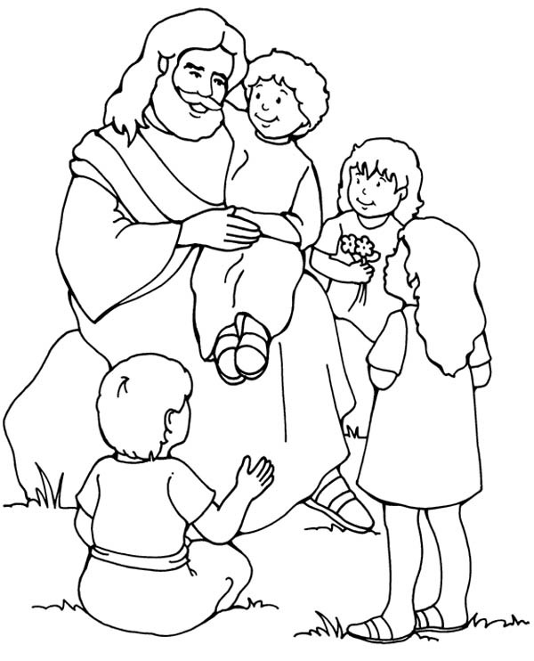 Jesus Children Coloring Page
 Jesus Love Me and the Other Children too Coloring Page