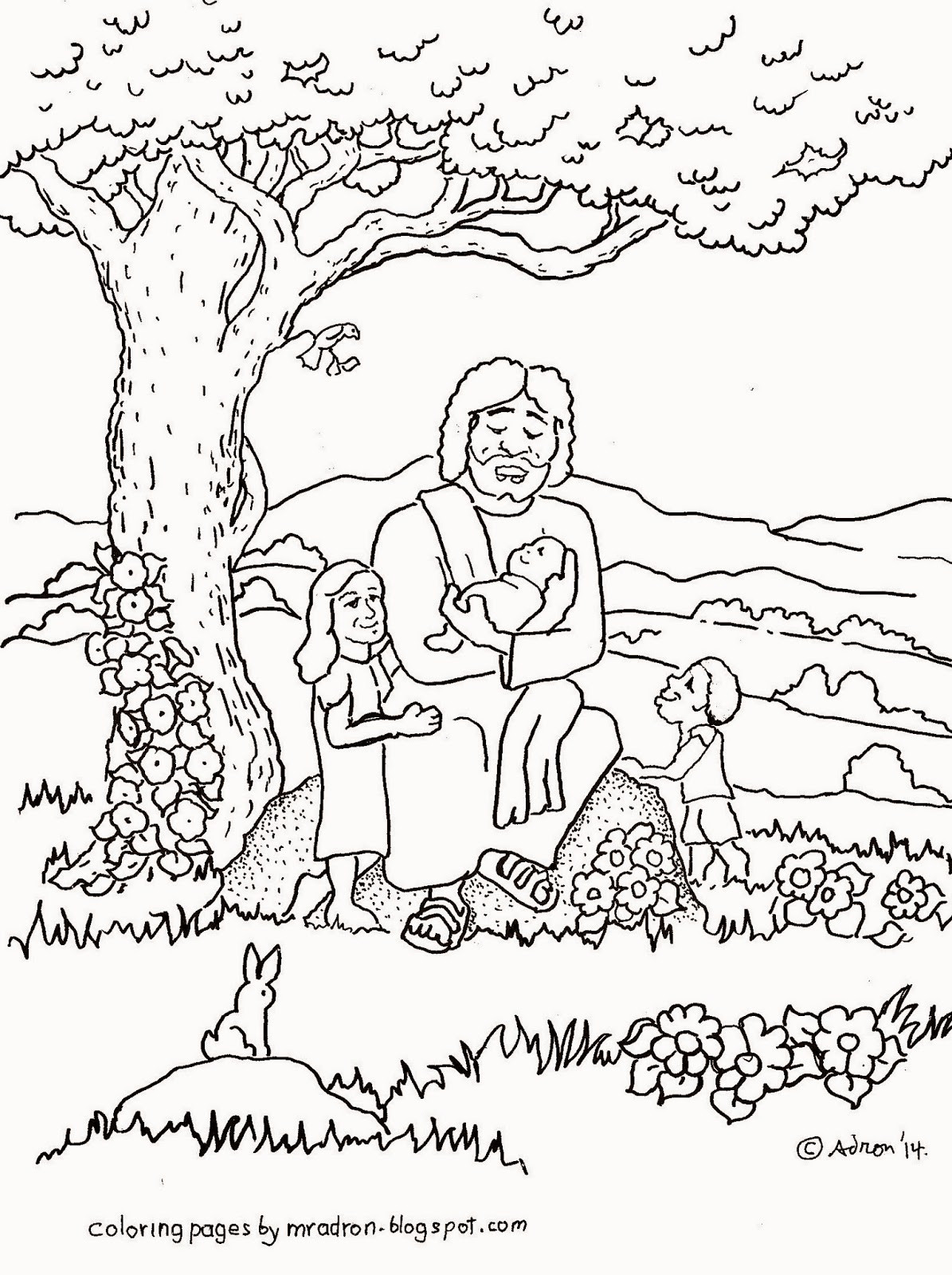 Jesus Children Coloring Page
 Coloring Pages for Kids by Mr Adron Jesus Blesses The