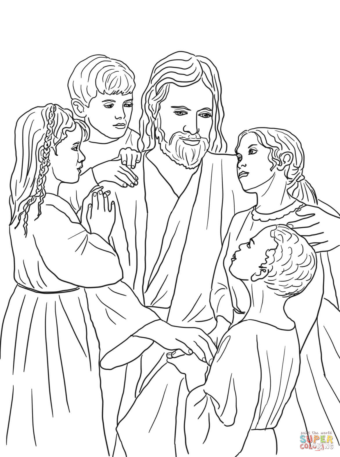 Jesus Children Coloring Page
 jesus loves all the children of the world coloring page