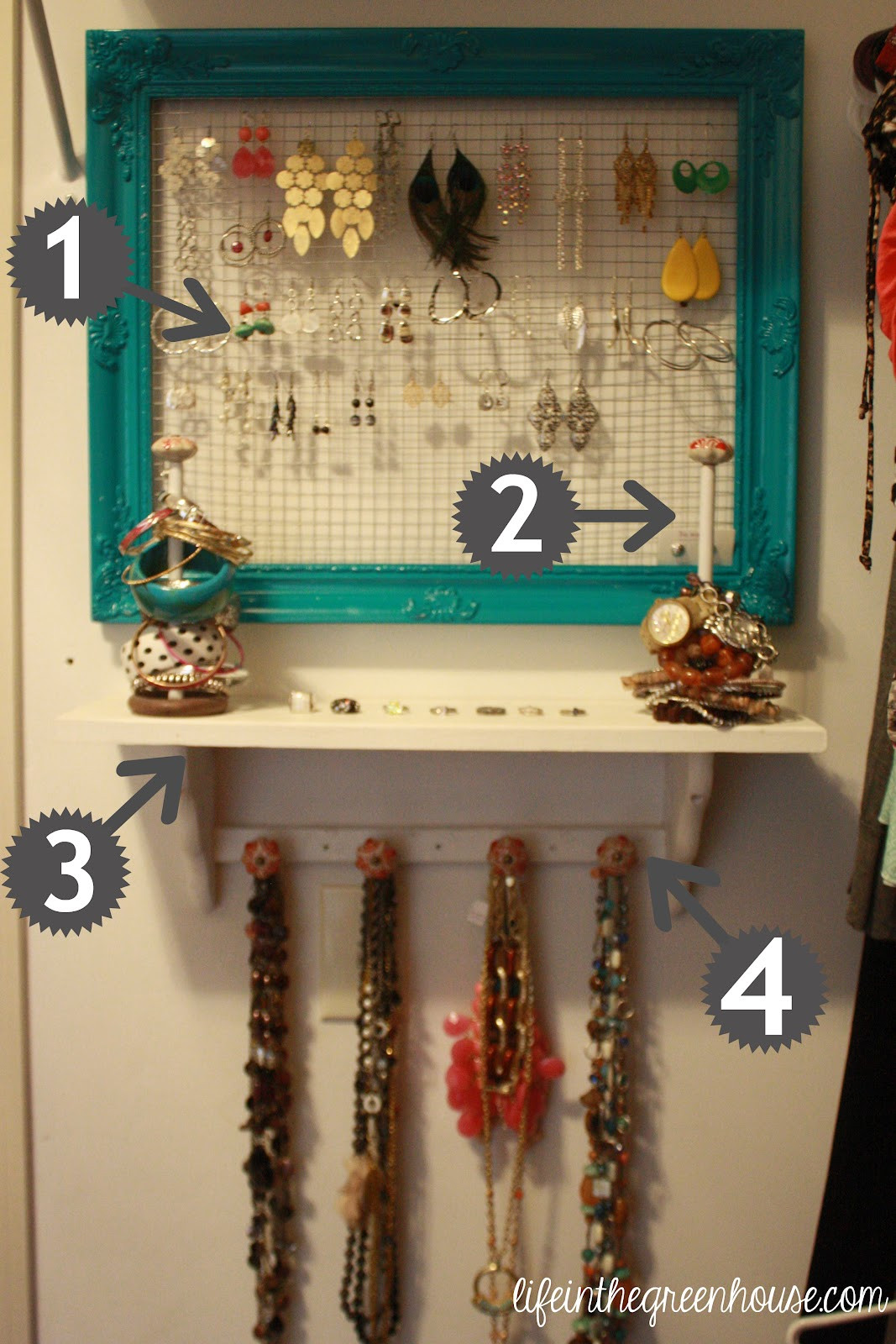 Jewelry Organization DIY
 jewelry organization DIY Life in the Green House