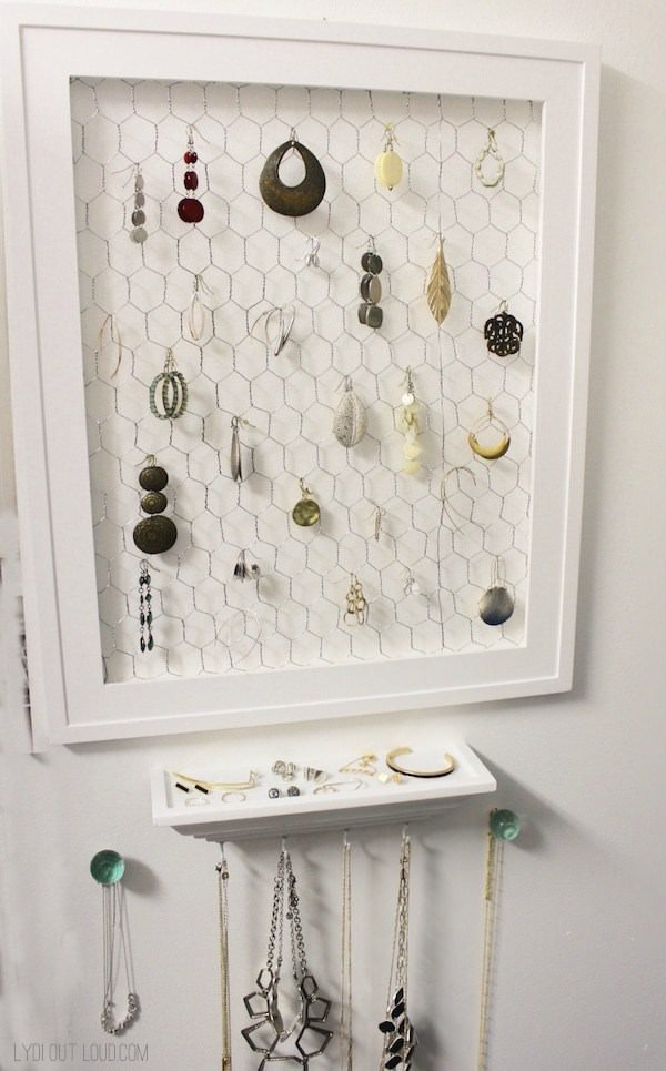 Jewelry Wall Organizer DIY
 DIY Jewelry Organizers • The Bud Decorator