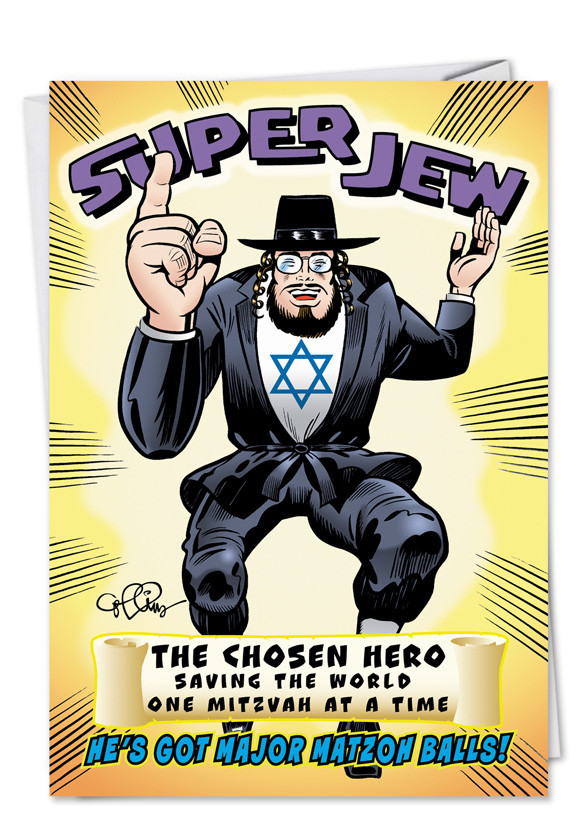 Jewish Birthday Wishes
 Super Jew Funny Birthday Card Collins